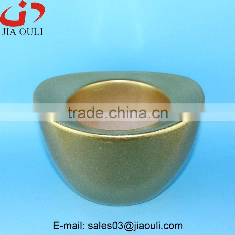 Silver and gold ingot shape planters pots, plant pots