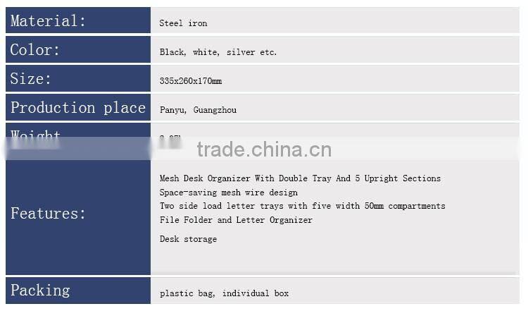 Metal office desk organizer document tray for wholesale