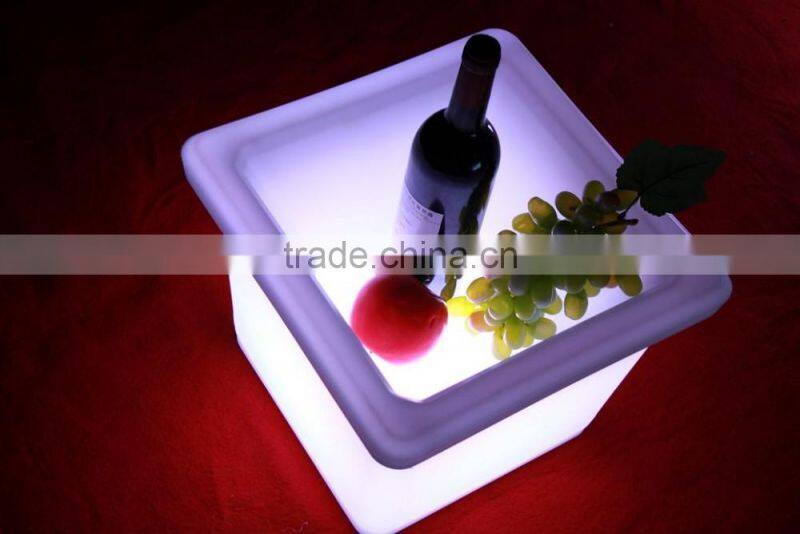 led illuminating plastic ice bucket, led furniture light flower pot