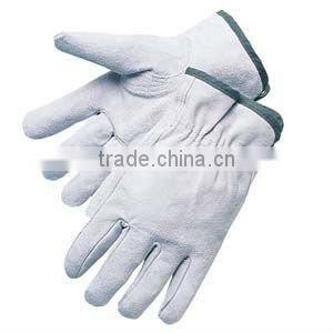 Yellow cow grain leather Winter gloves
