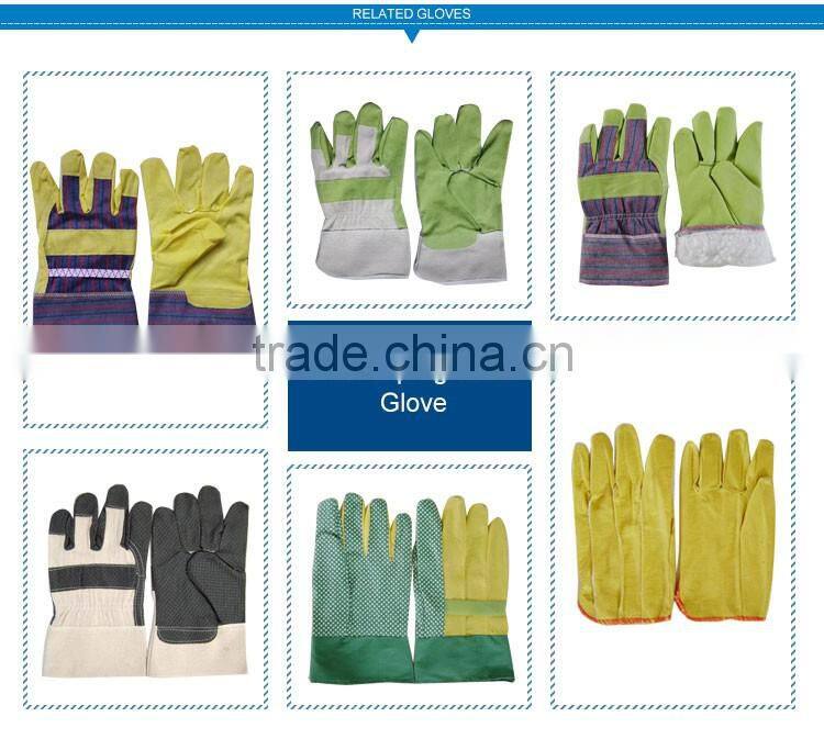 Black white cotton back & cuff impregnated working PVC glove