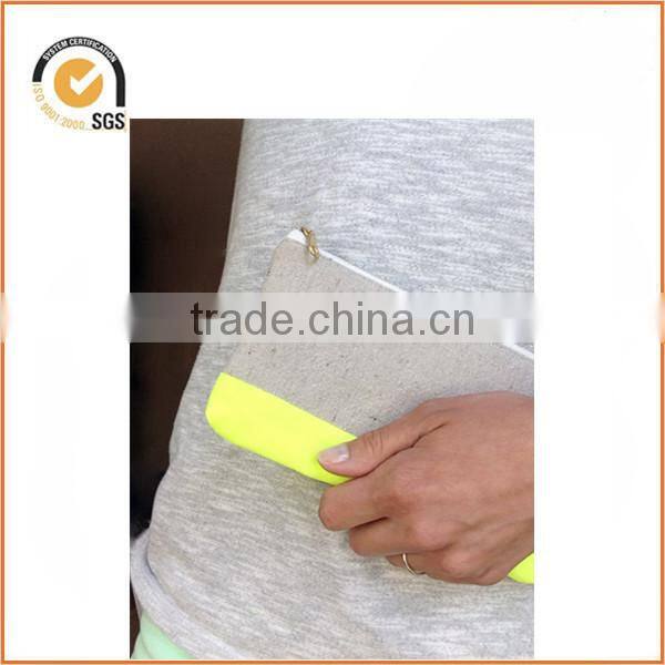 Leather and cotton canvas zipper pouch By Chiqun Donggaun CQ-H01059