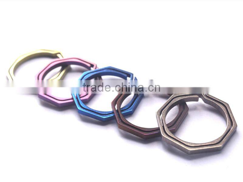 TK-2307 30MM Titanium Alloy TC4 Octagon Key Chain Key Ring
