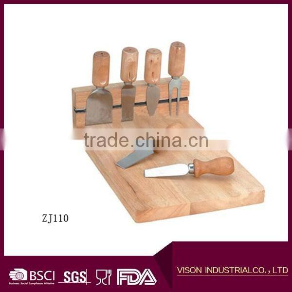 4 Pieces Set Cheese Knives with Wood Handle Steel Stainless Cheese Slicer Cheese Cutter