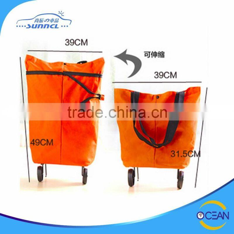 Convenient Easy to Take Foldable Shopping Trolley Bag with Wheels good for Promotion Sale