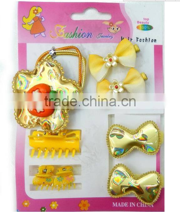 New product children's hair suit with elastic band hair clips