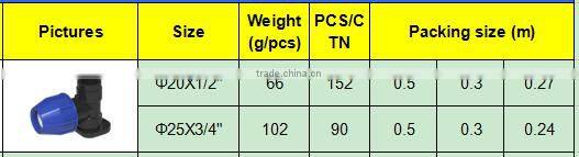 TY High quality PP compression fittings ELBOW WITH PLATE eco-friendly Cheap Price Full Size factory price list discount