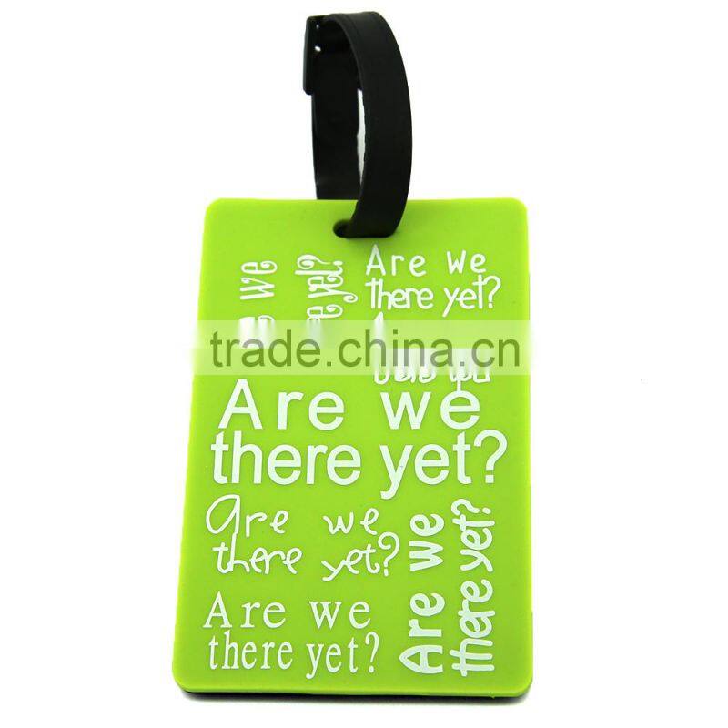 Customized logo promotional silicone/pvc luggage tag name tag for travel