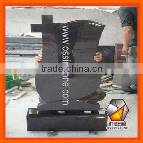 Granite Tombstone With Flower