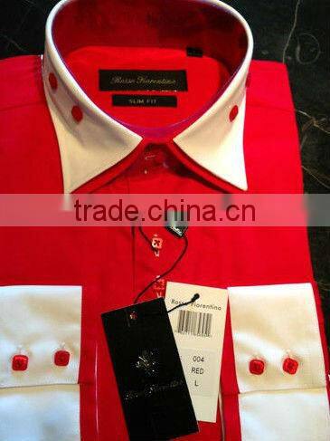 Italian designs shirts Mens fancy designs shirts double contrast collar shirts