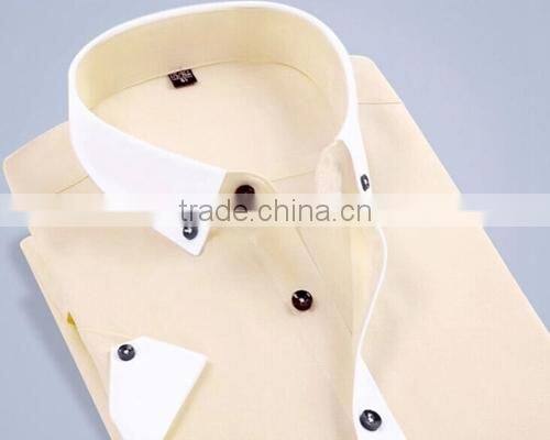 Man Oxford Shirt Short Sleeve Dress Shirt Solid Color Dress Shirt