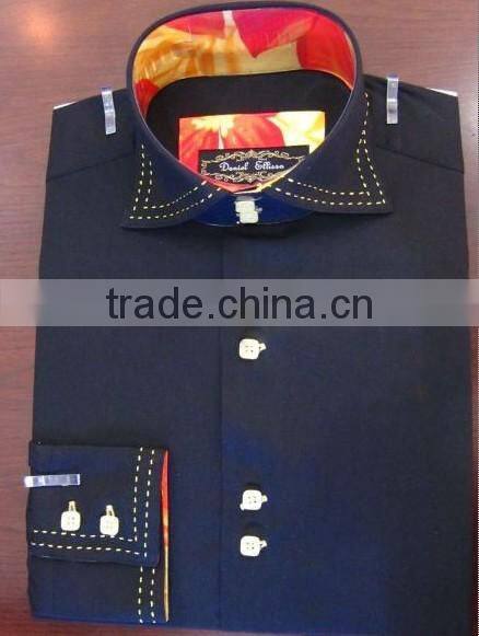 Latest shirt designs for men cutaway collar high collar men's shirt