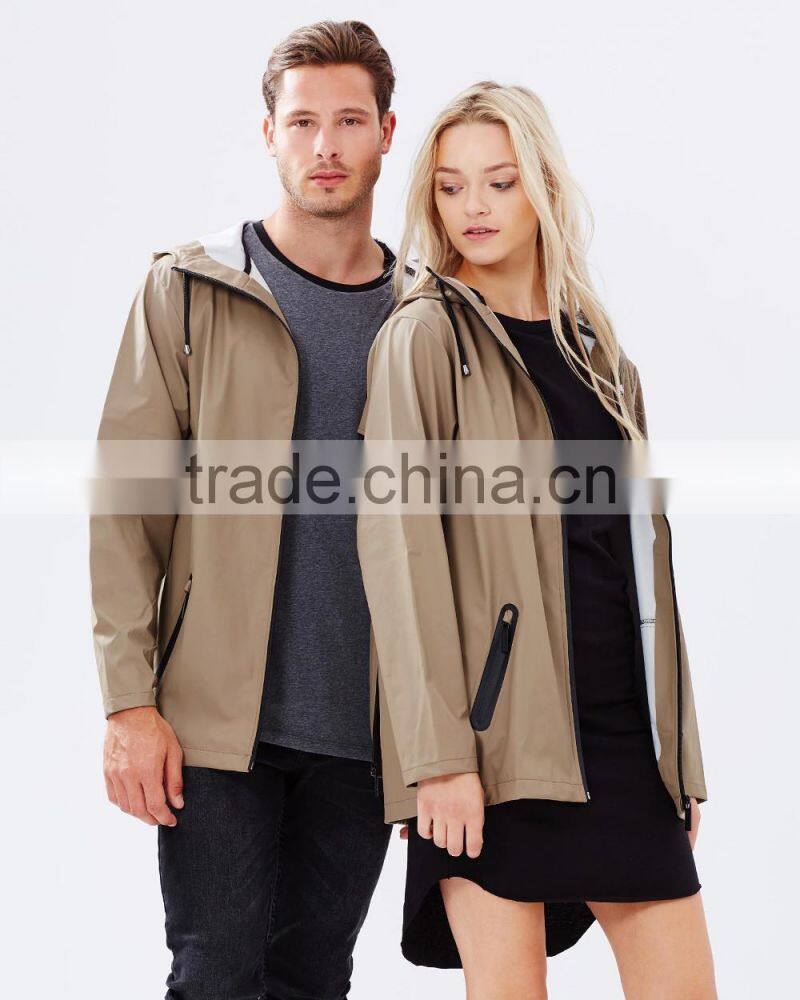 wholesale china high quality unisex drawstring hood wind breaker jacket