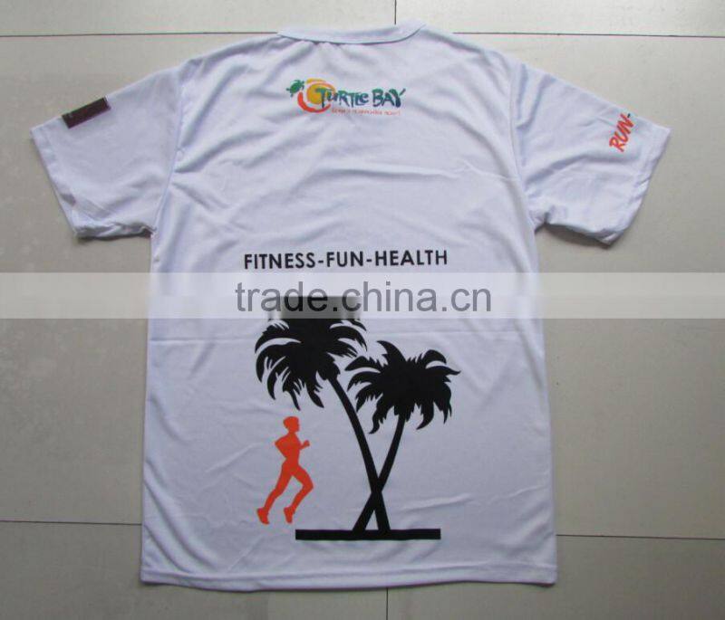 100%polyester micro mesh t-shirt ,wildlife marathon t-shirt with tiger printing