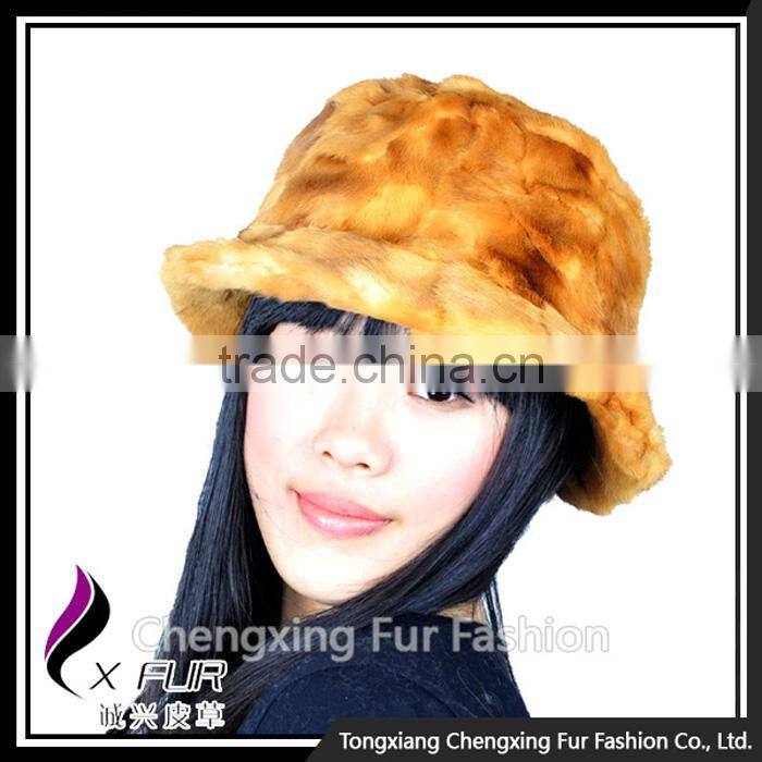 CX-C-173B Alibaba Custom Wholesale Lady Cap Mink Fur Women Bucket Hat