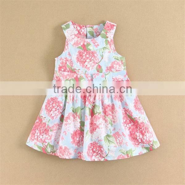 2015 Summer girl dress casual sleeveless dresses kids clothes wholesale