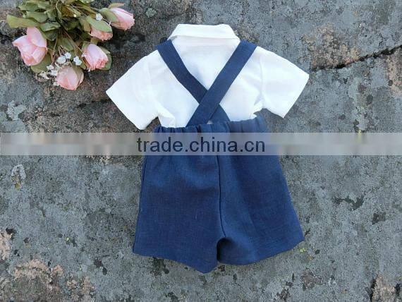 2017 New arrival toddler Summer Children's Clothing Sets Wholesale Baby Clothes white shirt and shorts new baby suit