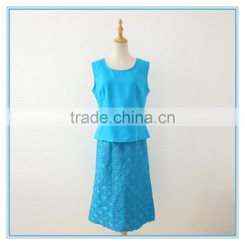 Latest Design Bubble Heavy Embroidery Church Suits for Female