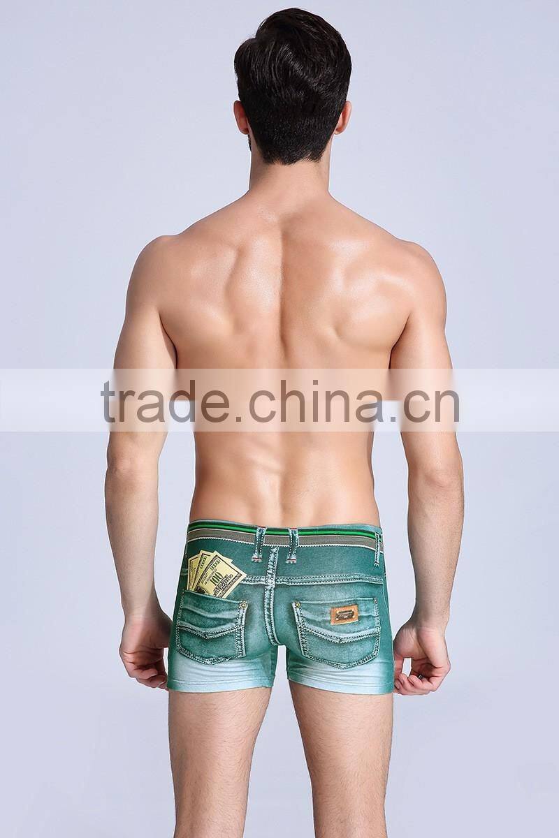 MGOO Manufacturer Custom Print Jeans Mens Boxer Underwear Digitla Custom Printing Jocks For Men