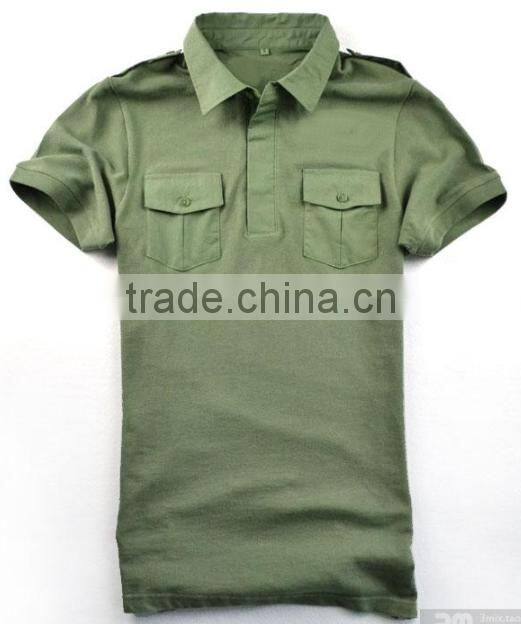 Top sales polo shirts design army t shirt camouflage two pockets