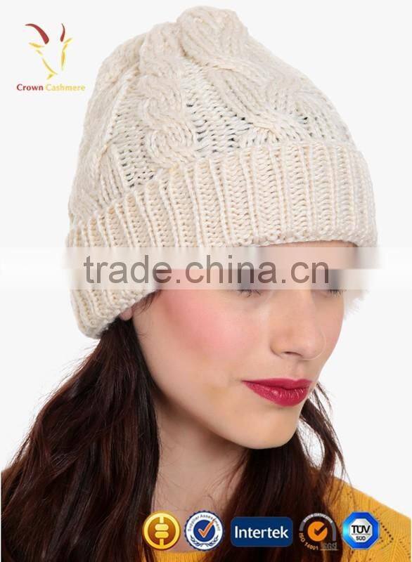 Women Knitted Cashmere Wool Winter Beanie Hat