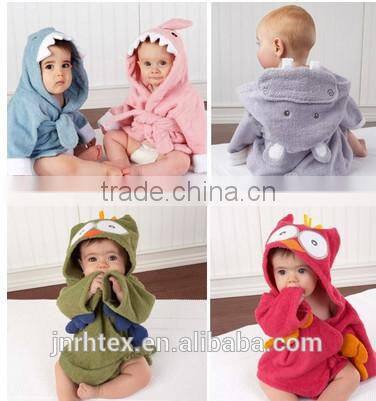 High quality 100%cotton velour baby hooded towel ,soft baby towel for promotion