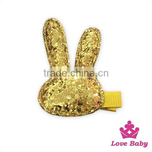 SPA052-5 Lovebaby New Design Girls Accessories Sequin Rabbit With Plastic Beautiful Clips