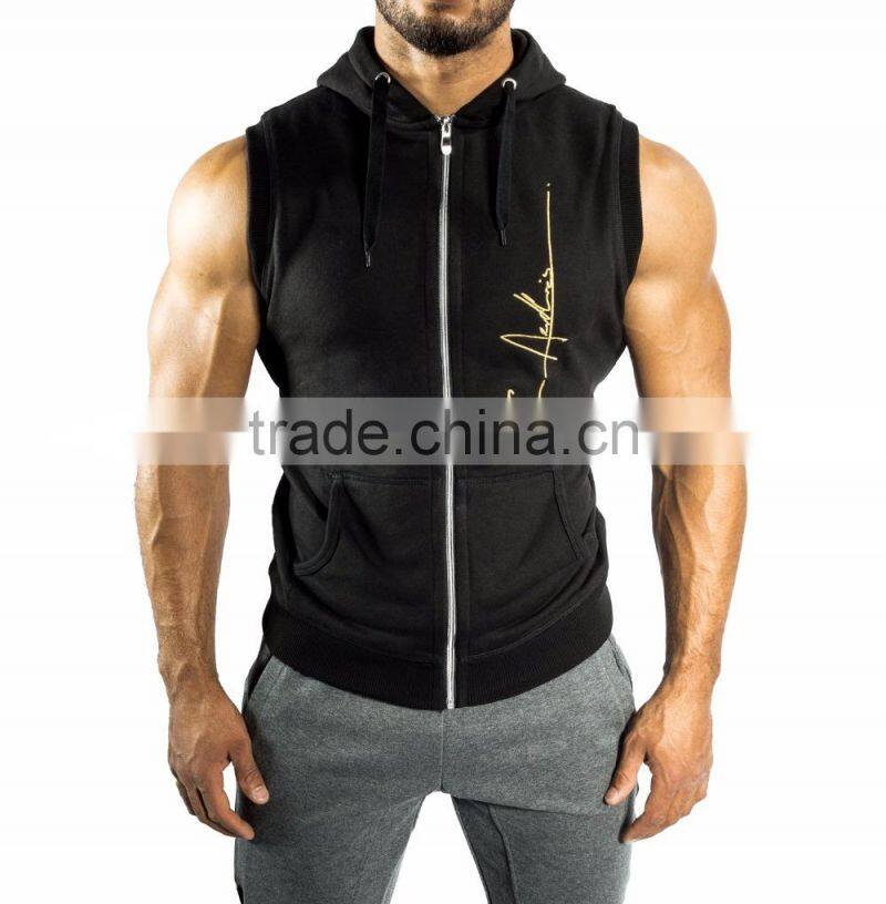SLEEVELESS ZIP HOODIE,cheap sleeveless workout hoodies,blank mens sleeveless hoodie,