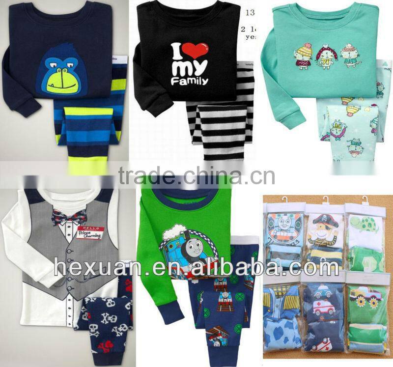 100% cotton baby Pajamas baby tee shirts tight top pant kids t-shirt