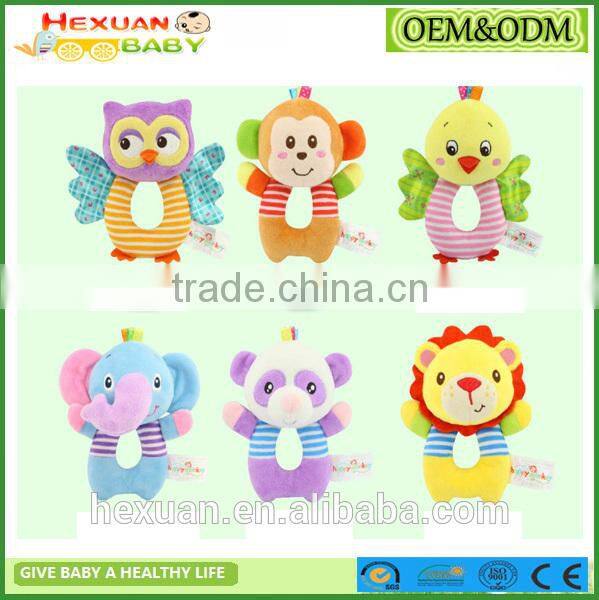 OEM plush animal bear baby rattle