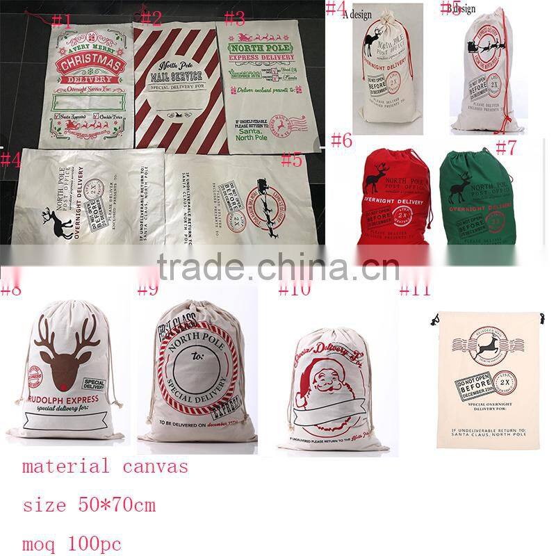 Wholesale canvas Santa Sack for Christmas