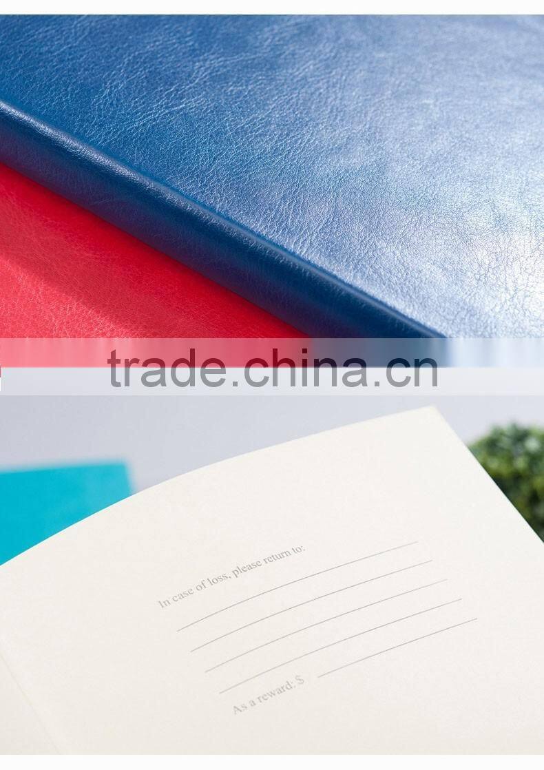 A5 PU planner embossed logo leather daily planner softcover notebook