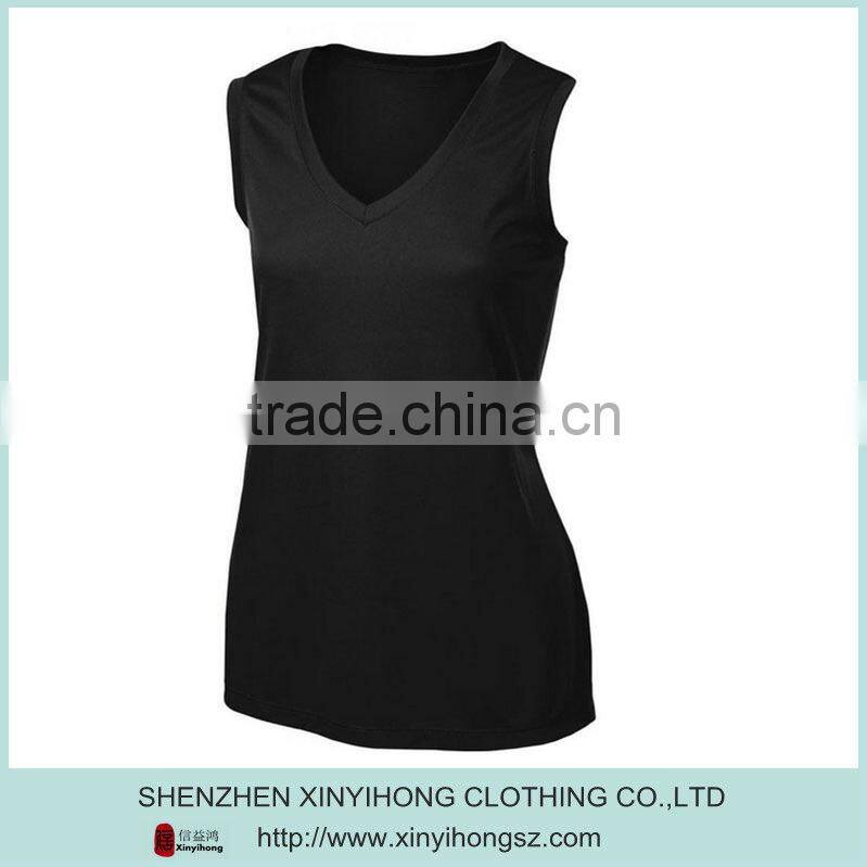 fashion polyster with spandx sleeveless running shirts,tank top for ladies
