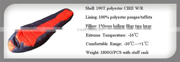 2013 new design Mummy sleeping bag 190T polyester Water proof