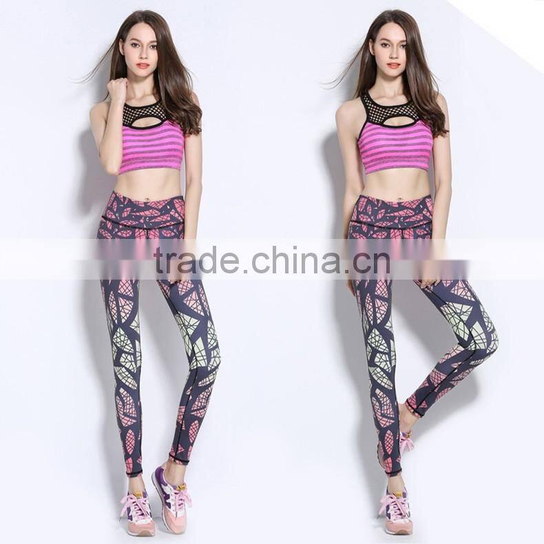 Womens sublimation printing fitness yoga wear pants