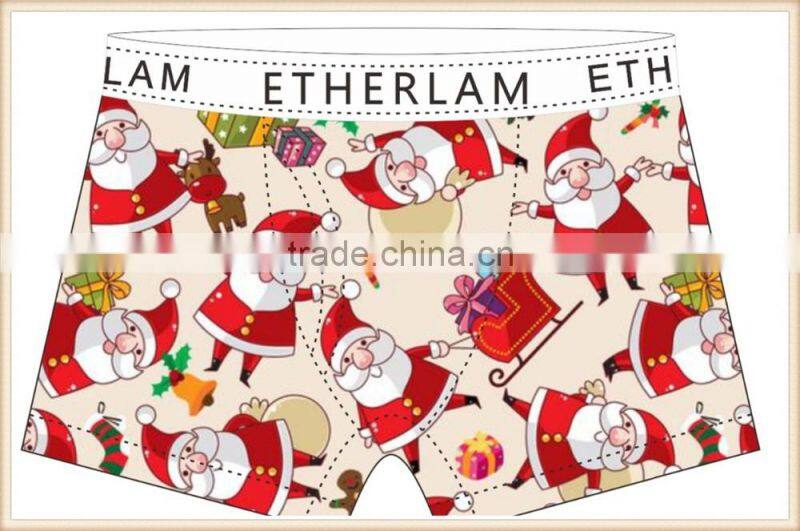 Merry Christmas 88% Polyester 12%Elastic Waist skin wear import china sexy young men underwear