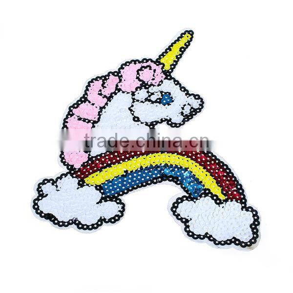PVC Iron On Patches Multicolor Unicorn Rainbow Embellishment Findings