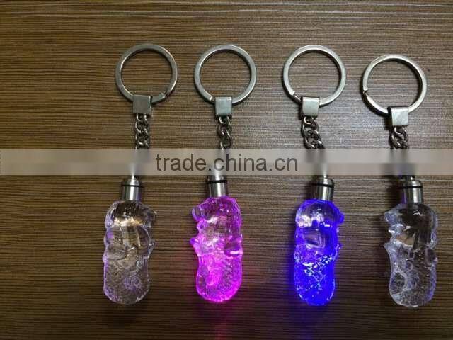 Crystal Singapore Merlion Model With LED Keychain For Souvenirs Gifts KJJ-02