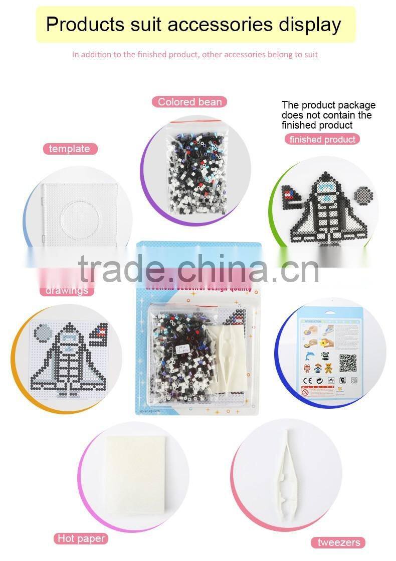 2017 hot seller 5mm hama perler fuse beads space shuttle set beads toys for kids