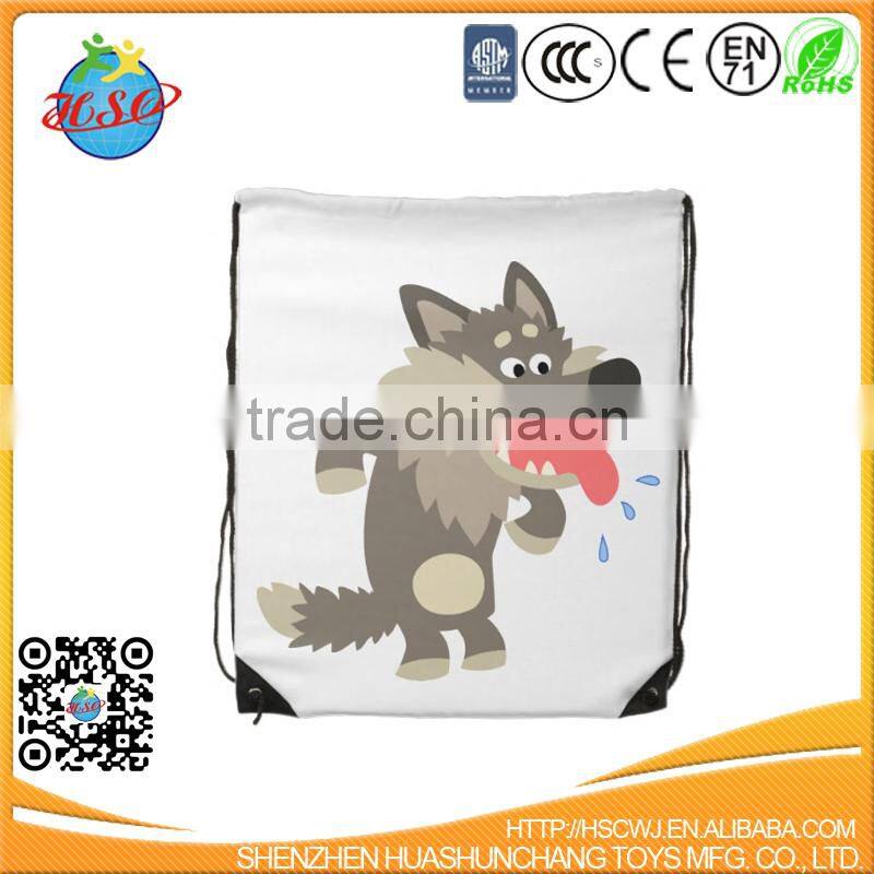 Nylon super man logo drawstring sport backpack