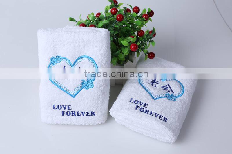 100% cotton luxury custom embroidery logo bath towels
