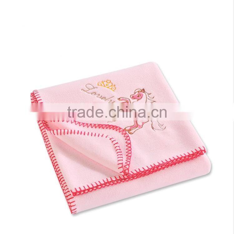 100D 144F microfiber super soft feeling double sides anti pilling baby fleece blanket