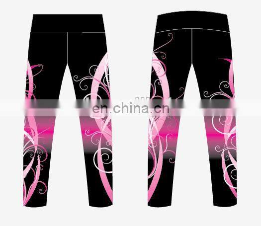 dance leggings blue design dance sport wear for girls