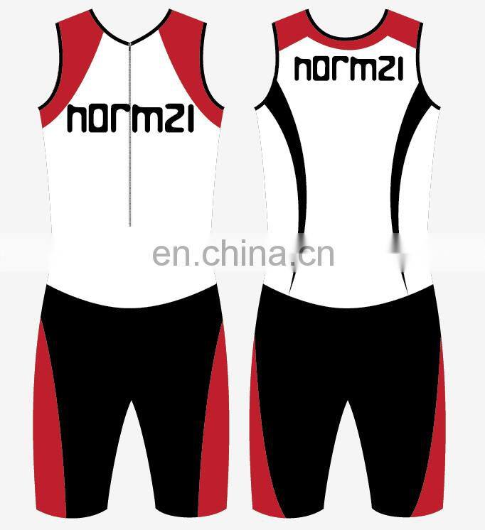 Full length Invisible zipper professional men's triathlon wear