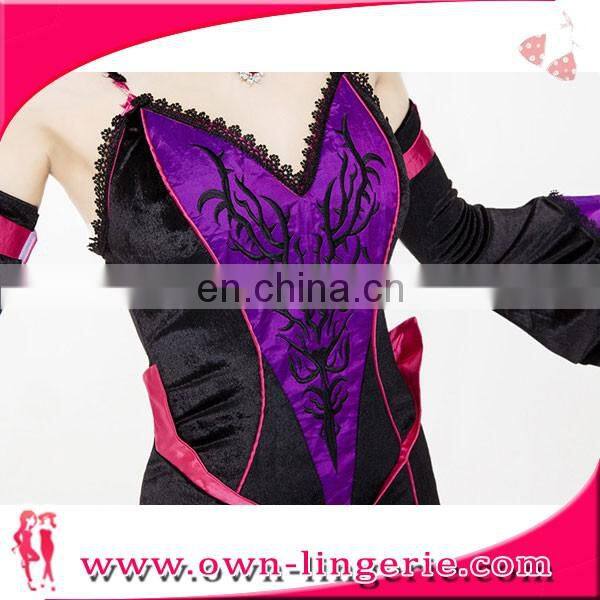 New Arrival sexy Halloween costume black and purple devil Lady