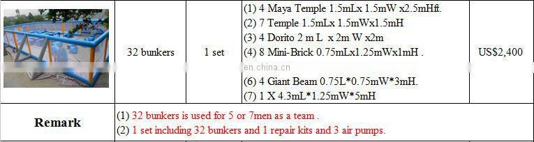 32 pcs/set wholesale obstacle inflatable paintball bunkers