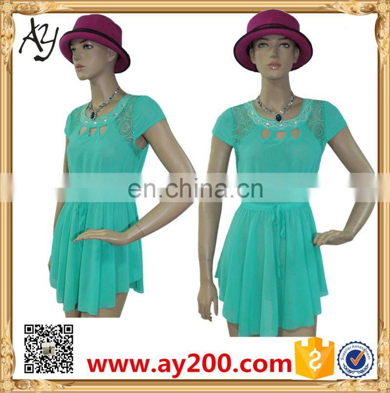 Summer New Fashion Ladies Blue Chiffon Tops Sexy Casual Blouses For Women 2016