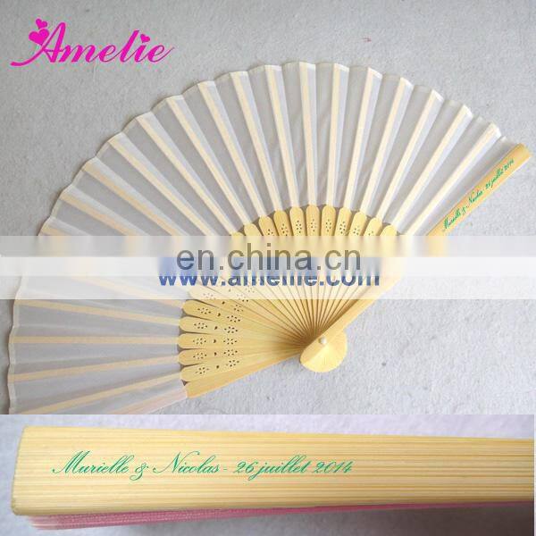 AF1401 Wedding gift bamboo silk hand fans