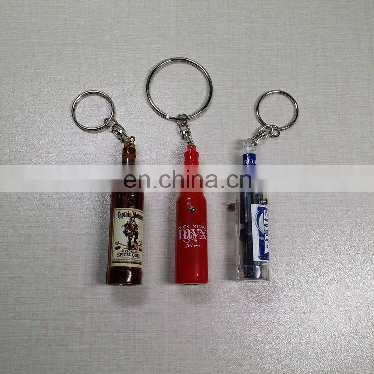 Wholesale price customized shape logo LED projector keychain