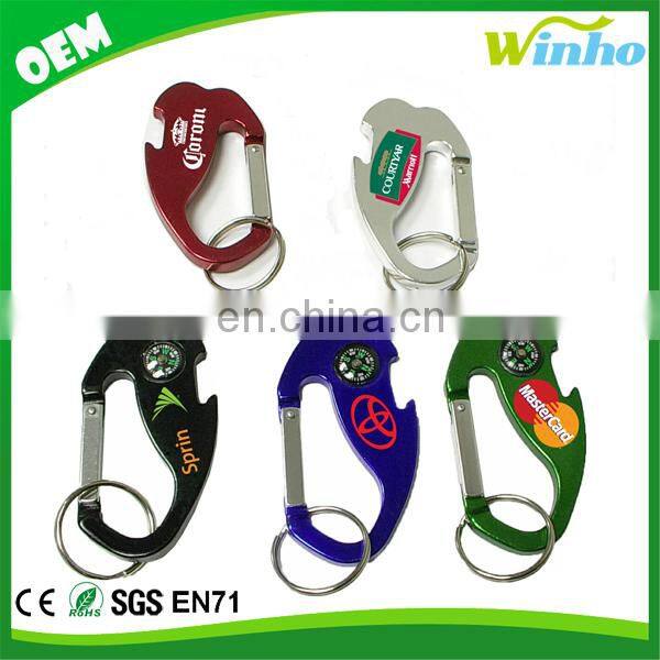 Winho 4-In-1 Carabiner Bottle Opener Key Chain Compass